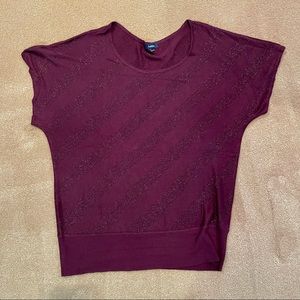 Reitman’s Glittery Burgundy Sweater Blouse XL